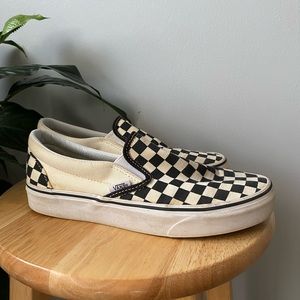 Checkered slip on vans